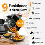 GOURMETmaxx Digitale Heißluftfritteuse mit Touchdisplay & Timerfunktion - 9 Funktionen für vielseitiges Kochen und Frittieren in einem Gerät.