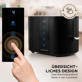 GOURMETmaxx Toaster, 2 Scheiben – modernes Design mit 6 Bräunungsgraden, Touchscreen und Ready-2-eat-Countdown.