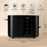 GOURMETmaxx Toaster, 2 Scheiben, 6 Bräunungsgrade, Touchscreen, modernes Design mit Brötchenaufsatz und Countdown-Funktion.