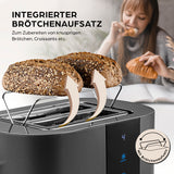 GOURMETmaxx Toaster, 2 Scheiben mit integriertem Brötchenaufsatz und Touchscreen für perfekte Bräunung und knusprige Brötchen.