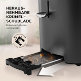 GOURMETmaxx Toaster, 2 Scheiben mit herausnehmbarer Krümelschublade für einfache Reinigung und praktischen Brötchenaufsatz.