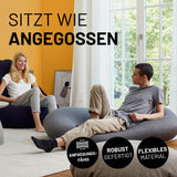 LUMALAND Flexi Comfort Sitzsack medium in Hellgrau, ergonomisch, flexiblem Material, ideal für Wohnzimmer und entspannte Sitzpositionen.