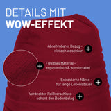 LUMALAND Flexi Comfort Sitzsack Medium Rot mit abnehmbarem Bezug, flexiblem Material und extra starken Nähten für langanhaltenden Komfort.