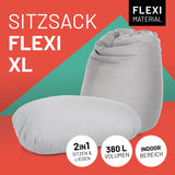 LUMALAND Flexi Comfort Sitzsack Premium Bean Bag Sitzkissen Hellgrau, 155x100 cm, flexibel, komfortabel, 2in1 Sitzen & Liegen, Indoor-Bereich.