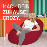 LUMALAND Flexi Comfort Sitzsack in Rot, 155 x 100 cm, ergonomisch und komfortabel für Zuhause und Wohlfühlen.