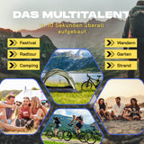 Where Tomorrow Pop Up Zelt - 3-Personen-Zelt mit Doppeltür, grün, schneller Aufbau, ideal fürs Camping, Wandern, Festival und Radtour.