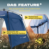 Where Tomorrow Pop Up Pavillon Gartenzelt - Seitenwand Blau aus 190T Polyester, wind- und wettergeschützt, einfach einzuhängen, passend für alle Pavillons.