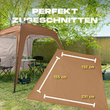 Where Tomorrow Pop Up Pavillon Gartenzelt Seitenwand Kamelbraun aus langlebigem 190T Polyester, wind- und wettergeschützt, perfekt zugeschnitten.