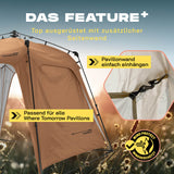 Where Tomorrow Pop Up Pavillon Gartenzelt - Seitenwand Kamelbraun aus langlebigem PU-beschichtetem 190T Polyester, wind- und wettergeschützt.