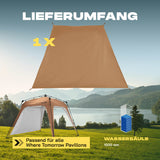 Where Tomorrow Pop Up Pavillon Gartenzelt - Seitenwand Kamelbraun, 190T Polyester, wetterfest, passend für alle Pavillons.