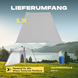 Where Tomorrow Pop Up Pavillon Gartenzelt - Seitenwand - Hellgrau mit wasserdichtem 190T Polyester bietet Schutz vor Wind und Wetter.