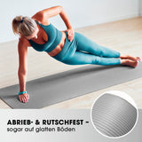 #DoYourFitness Fitnessmatte grau, 183 x 61 x 1,5 cm, rutschfest und robust, ideal für Yoga, Gymnastik im In- & Outdoor-Bereich.
