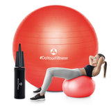 #DoYourFitness Gymnastikball inkl. Ballpumpe Rot 75 cm für Fitness, Pilates, Reha und ergonomisches Sitzen bis 150 kg belastbar.