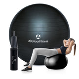#DoYourFitness Gymnastikball inkl. Ballpumpe, schwarz, 55 cm, ideal für Fitness, Pilates, Rücken- und Bauchmuskeltraining.