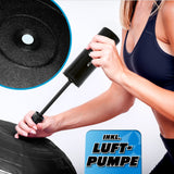 #DoYourFitness Gymnastikball inkl. Ballpumpe schwarz 85 cm, geeignet für Fitness, Pilates und Büro, strapazierfähig bis 150 kg.