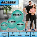 #DoYourFitness Gymnastikball inkl. Ballpumpe - Fitness Sitzball - Türkis - 85 cm für vielseitiges Training und Bürogebrauch.