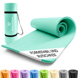 #DoYourFitness Fitnessmatte In- & outdoor Yoga Gymnastik 183x61x1 cm türkis, rutschfest, robust und tragbar mit Gurt