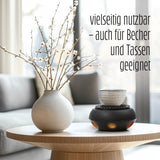 LUMALAND Stövchen aus Gusseisen Schwarz, Teewärmer passend für Teekannen, Becher und Tassen, feuerfest und vielseitig nutzbar.