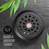 LUMALAND Stövchen aus Gusseisen Teewärmer schwarz mit traditionellem asiatischem Design und feuerfester Beschichtung für Teekannen.