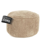 LUMALAND Sitzsack Pouf Cord - Beige mit waschbarem Cordbezug, leichter Sitzsack zum Sitzen, Abstellen und Füße hochlegen.