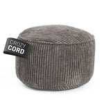 LUMALAND Sitzsack Pouf Cord - Grau, weicher Cord-Bezug, leicht, langlebig, 3-in-1 Funktion zum Sitzen, Abstellen und Füße Hochlegen.