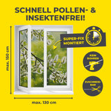 EASYmaxx Insect Protect Insekten- & Pollenschutzgitter - Magnet - 2er-Set, schnell montiert, zuschneidbar, kein Bohren, für Fenster bis 150x130 cm.