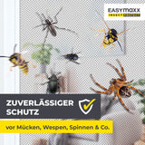 EASYmaxx Insect Protect Insektenschutzgitter mit Magnetbefestigung schützt zuverlässig vor Mücken, Wespen, Spinnen am Fenster.