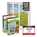 EASYmaxx Insect Protect Insektenschutzgitter mit Magnetbefestigung bis 150x130 cm, einfach montierbar, klare Sicht, 2er-Set, Schutz vor Insekten.