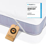 LUMALAND Wasserundurchlässige Matratzenauflage 180x200 cm, weiß, mit TPU Folie, waschmaschinenfest, atmungsaktiv und allergikerfreundlich.