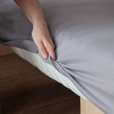 LUMALAND Comfort Jersey Spannbettlaken - 160 g/m² 100% Baumwolle - 180 x 200 cm - 200 x 200 cm - Frostgrau mit elastischem Rundum-Gummizug