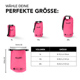 Where Tomorrow Dry Bag 5L - Style 01 - Pink, wasserdichter, robuster Outdoor-Rucksack mit verstellbarem Schultergurt und UV-Schutz.