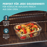 GOURMETmaxx Glas-Frischhaltedosen mit Mikrowellenventil Klick-it, 6-tlg., temperaturbeständig bis 330°C, robustes Borosilikatglas.