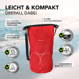 #DoYourOutdoor Dry Bag 10L - Rot, wasserdichte rote Tasche mit 10 Litern Fassungsvermögen und verstellbarem Schultergurt für Outdoor-Aktivitäten.