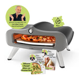 Rachs KOCHWERK Gas-Pizzaofen für Pizzen bis zu Ø 34 cm mit Thermometer, Cordierit-Pizzastein und schneller Aufheizzeit bis 450°C.