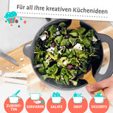 GOURMETmaxx Schüssel-Set 4-tlg. mit Henkel & Ausguss, stapelbar, rutschfest, perfekt zum Zubereiten und Servieren von Salaten.