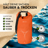 #DoYourOutdoor Dry Bag 20L - Orange wasserdichter Rucksack schützt vor Staub, Schmutz, Sand, Wasser und Schnee, robust und langlebig für Outdoor-Abenteuer.