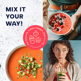GOURMETmaxx Stabmixer mit Messbecher in weiß/grau, ideal zum Pürieren und Mixen von Suppen, Dips und Desserts.