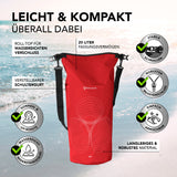 #DoYourOutdoor Dry Bag 20L - Rot, leichte, wasserdichte Tasche mit UV-Schutz, verstellbarem Schultergurt und robustem Verschluss für Outdoor-Abenteuer.