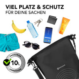 #DoYourOutdoor Dry Bag 10L - Schwarz wasserdichte, robuste Tasche mit 10L Fassungsvermögen für Outdoor-Ausrüstung und Wertgegenstände.