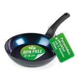 BRATmaxx Aluminium-Pfanne + Pyramidenstruktur Ø 24 cm mit Antihaftbeschichtung und Soft-Touch-Griff für alle Herdarten.
