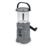 EASYmaxx Akku-Lampe mit Radio, Solar, Handkurbel und USB, 5 LEDs, 110 Lumen, mit beweglichem Griff zum Aufhängen.