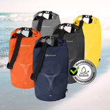 #DoYourOutdoor Dry Bag 30L Dunkelblau wasserdichter, robuster Outdoor-Rucksack mit verstellbarem Schultergurt und Rolltop-Verschluss.