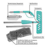 CLEANmaxx Spray-Mopp mit Wendefunktion - 700ml Tank, Türkis, mit abnehmbarem Wassertank, Sprühfunktion und flexiblem Teleskopstiel.