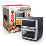 GOURMETmaxx Heißluft-Ofen Digital mit Sichtfenster 12l Edelstahl für fettarmes Garen mit Heißluft, Grill und Fritteuse XL.