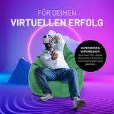 LUMALAND Sitzsack GIANT aus der Cord-Reihe, 135 x 100 cm, Dunkelgrün, soft & waschbar, supergroß und bequem für Gaming und Entspannung.