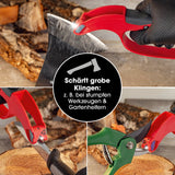 EASYmaxx Klingenschärfer und Schärfeinsätze – schnelles Schärfen von Messern, Werkzeugen und Gartengeräten mit 6 Einsätzen.