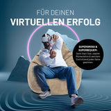 LUMALAND Sitzsack GIANT aus der Cord-Reihe 135 x 100 cm mit softem waschbarem Bezug in Beige für entspanntes Gaming und Komfort