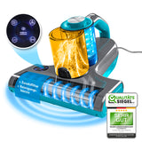 CLEANmaxx Milbensauger Rotation Power mit UV-C-Licht, 3-Stufen-Filtersystem und bis zu 9600 Bürstenumdrehungen für effektive Milbenentfernung.