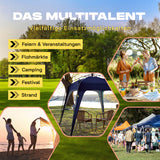 Where Tomorrow - Pop up Pavillon - Faltpavillon - Navy, schneller 10 Sek. Aufbau, vielseitig für Camping, Festivals, Flohmärkte, Feiern.