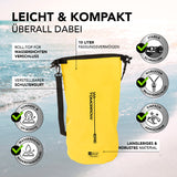 Where Tomorrow Dry Bag 10L - Style 02 - Gelb, wasserdichter Rucksack mit UV-Schutz, verstellbarem Schultergurt und robustem Material.